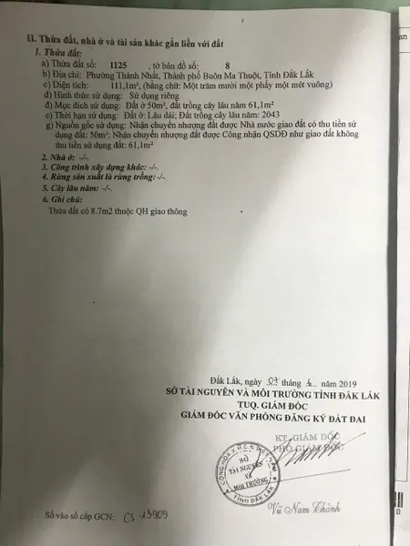 ĐẤT ĐẸP - GIÁ TỐT - Cần Bán Khu Đất Tiềm Năng Tại P.Thành Nhất, TP. Buôn Mê Thuột , Đăk Lăk
