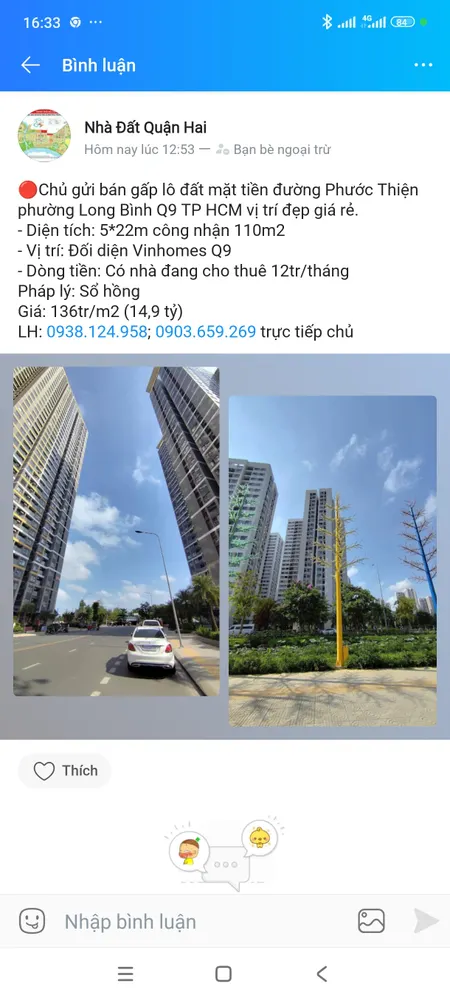 Bán nhà 110.7m² ngang 5m giá 14.8 tỷ Phường Long Bình
