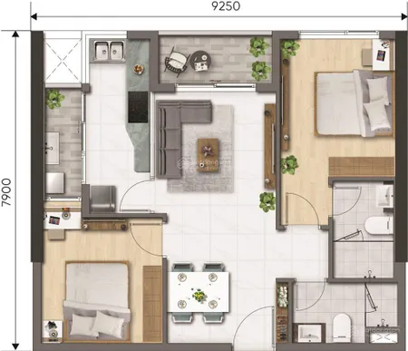 Bán nhanh 2pn. 2wc d aqua view bến bình đông, giá 3,9tỷ allin 100%