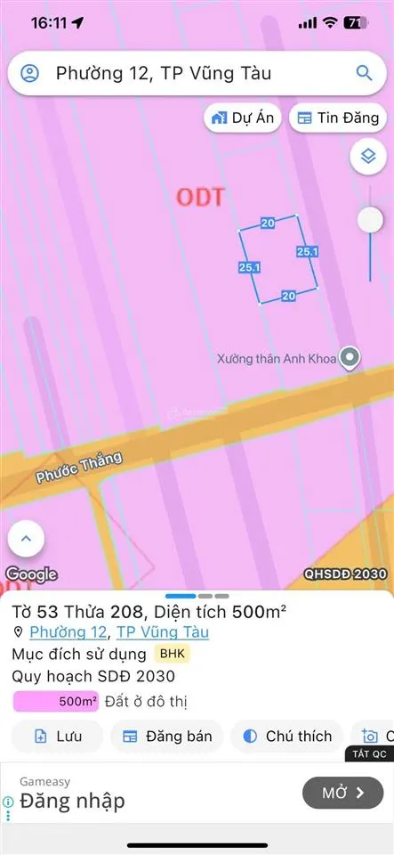 Bán 400m2 đất đường phước thắng p12 giá 3,3 tỷ.call 0989 116 *** mr hà.