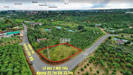 Bán đất lộc đức bảo lâm. lô góc 2 mt. dt 770,5m2 (22,7m x dài 33,5m). hạ sập giá bán 2 tỷ 250 triệu