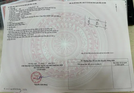 Cc gửi bán đất đẹp không tỳ vết 52m đường 4m gần trục chính, tt nhà văn hoá lương nỗ, đông anh hn