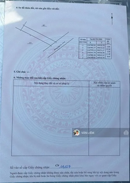 Đất đường la văn cầu nam nha trang diện tích 154.6m2 ( ngang 5.5m ) đường chính rộng 7m oto