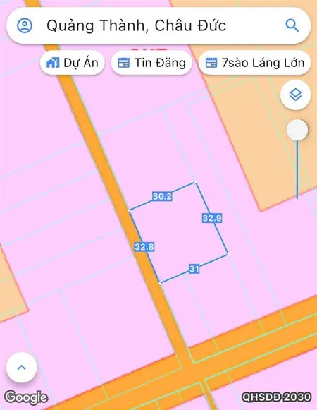 Bán khoảng 1 sào (1000m2) đất xã quảng thành, huyện châu đức, brvt. giá 2 tỷ