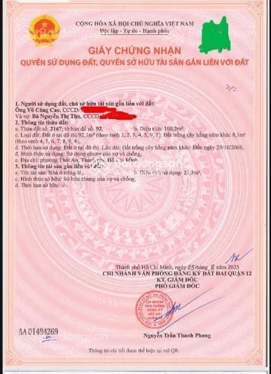 Chủ đất gửi nền 100m2/2 tỷ 800 tại thạnh xuân 22, q12, đường nhựa đẹp xuất sắc, sổ chuẩn chỉnh