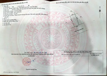 Bán đất tại trương hán siêu, thịnh lang, hòa bình, 12,5 tỷ, 225,2 m2 giá siêu hời chỉ với