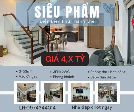 📍 gần mặt tiền điện biên phủ, cách đường chính chỉ 40m, kiệt 3m thông thoáng.