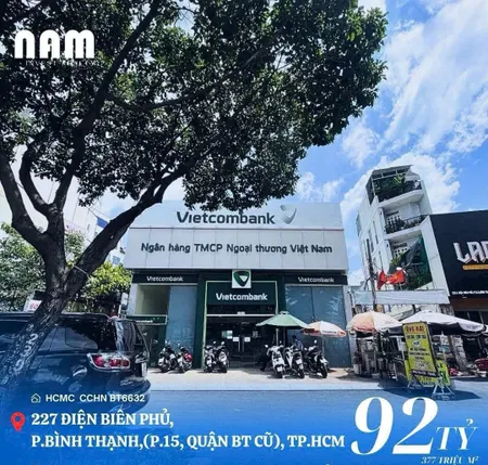 BDS  HVL Góc 3MT – 227 Điện Biên Phủ, (P.15, Q. Bình Thạnh) | 243,5m² CN | 💰92 tỷ (~377tr/m² CN) | Thu 160tr/tháng (~1,65%/năm)
