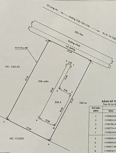 Bán đất 1395.8m² ngang 27m giá 55 tỷ Xã Bình Lợi