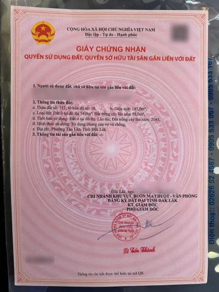 Bán đất 135.4m² ngang 5m giá 2.25 tỷ Phường Tân Lập