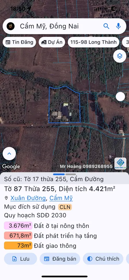 Bán nhà 4420.6m² ngang 64m giá 13.5 tỷ Xã Xuân Đường