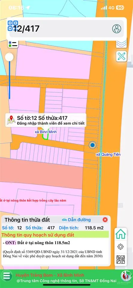 Bán lô góc hai mặt tiền bao đẹp xã bình minh cách ql1a 500m, cách trường igc trịnh hoài đức 300m.