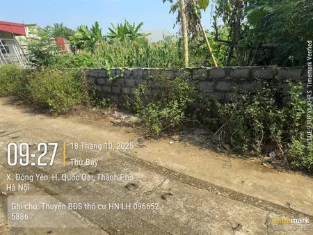 Cc gửi bán lô đất đẹp giá đầu tư cực tốt tại đông yên quốc oai hn 598,5m ( đất ở 300m ) mt 17 m