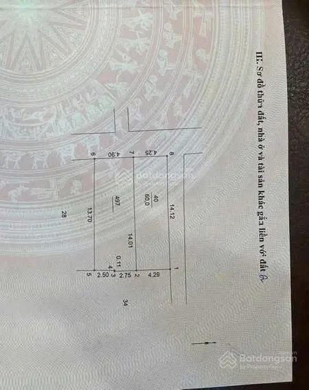 Bán đất tại nghĩa lộ, 8,6 tỷ, 60m2, pháp lý đầy đủ, hướng tây, mặt tiền 4m