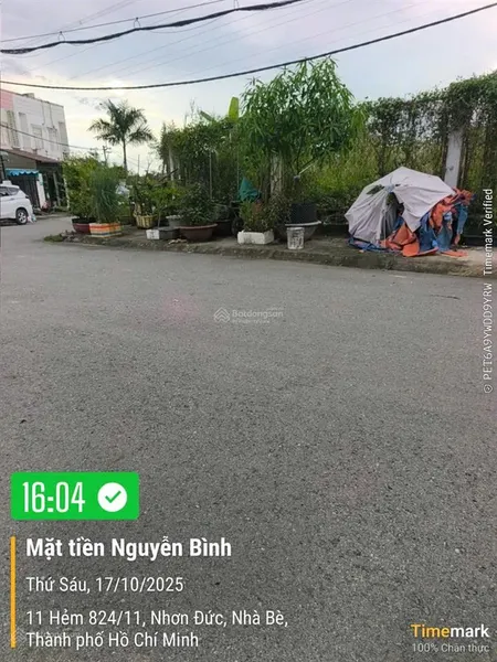 Bán lô đất góc 2 mặt tiền 182,2m kdc đường 12m lê thị tám nguyễn bình nhà bè tp.hcm