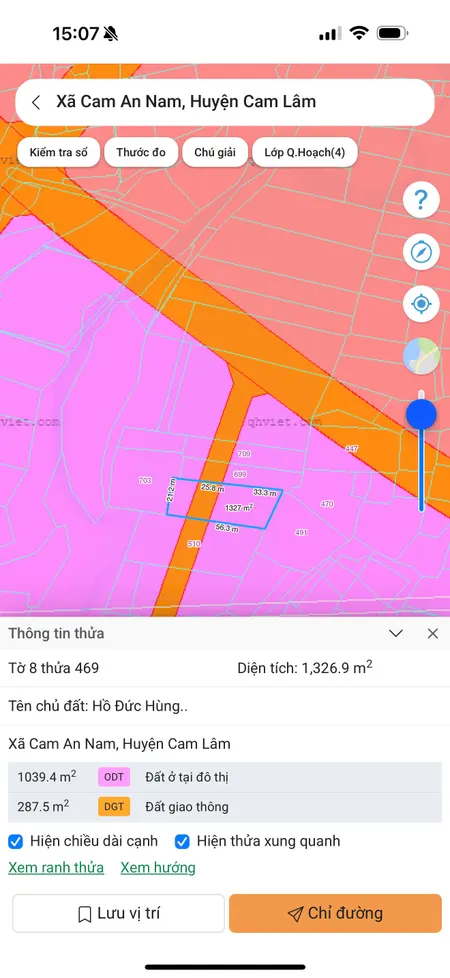 Thôn Vĩnh Trung – Cam An Nam – Cam Lâm – 1.326m² – Chỉ 450 Triệu Nguyên Lô