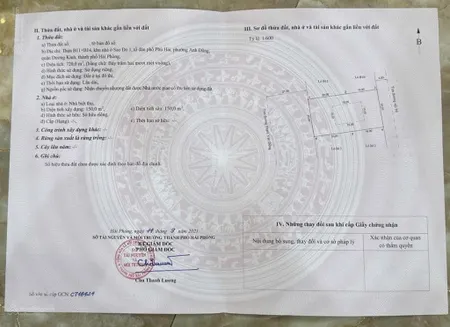 Nhà xưởng và đất mặt đường 353 rộng 42m và đường sau rộng 12m dương kinh hải phòng