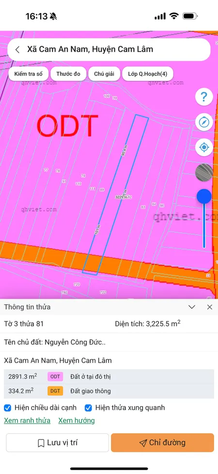 Vĩnh Trung – Cam An Nam – Cam Lâm – 3.225m² – Chỉ 950 Triệu Nguyên Lô
