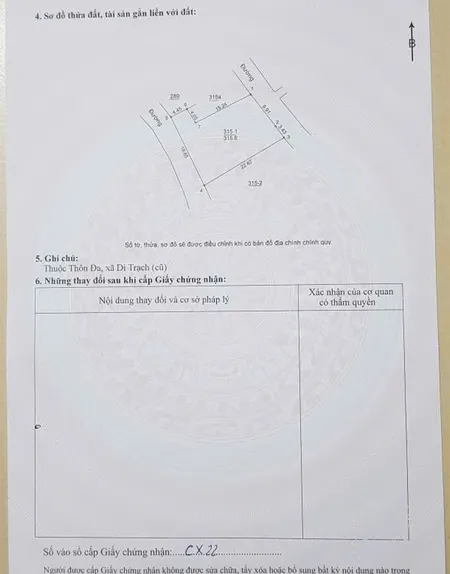 BÁN ĐẤT Ở 50m2, 7 tỷ, DI TRẠCH, 500m ra tới vành đai 3.5, gần chợ, trường mầm non, các trường ĐH, CĐ: Công Nghệ Đông Á, FPT Polytechnic,...