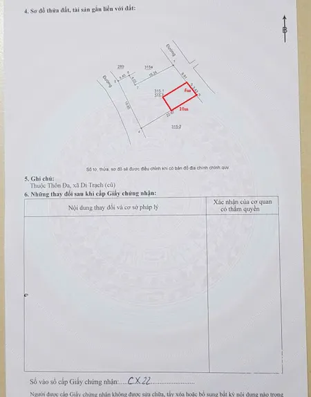 BÁN ĐẤT Ở 50m2, 6.75 tỷ, DI TRẠCH, 500m ra tới vành đai 3.5, gần chợ, trường mầm non, các trường ĐH, CĐ: Công Nghệ Đông Á, FPT Polytechnic,...
