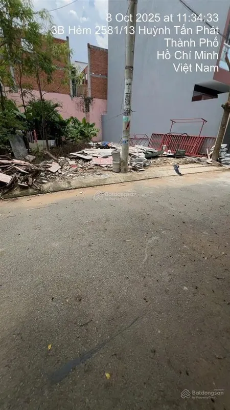 Bán đất đẹp 5,4*18m, hẻm xe hơi 7m, 4,2 tỷ, số 2581 huỳnh tấn phát, nhà bè, shr, kế quận 7