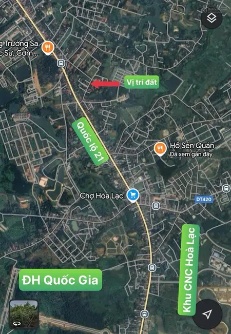 Đất dân hoà lạc, 100m ra ql 21, 500m ra chợ hoà lạc, 100.3m giá chỉ 3.1 tỷ (rẻ nhất hl)
