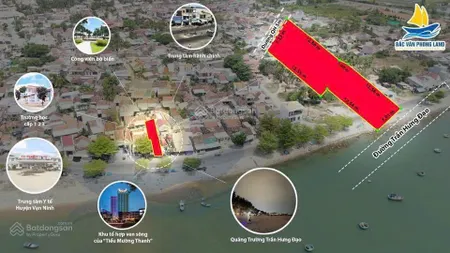 Mặt biển trần hưng đạo 11,5m bắc vân phong khánh hoà ngay vòng xoay tuyến đường ven biển