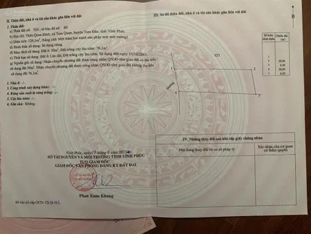 Bán đất thổ cư cổng kcn tam dương, vĩnh phúc
