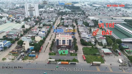 Đất kế bên vincom dĩ an, ngã tư 550, trung tâm của tp dĩ an