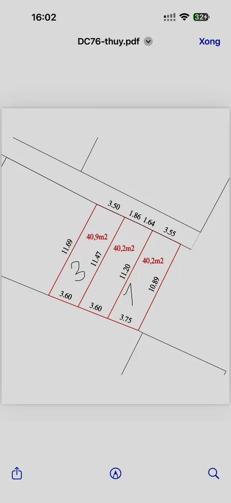 Bán 40,9m2 đất Đồng Hương giá chỉ 1.x tỷ full thổ cư ô tô đỗ