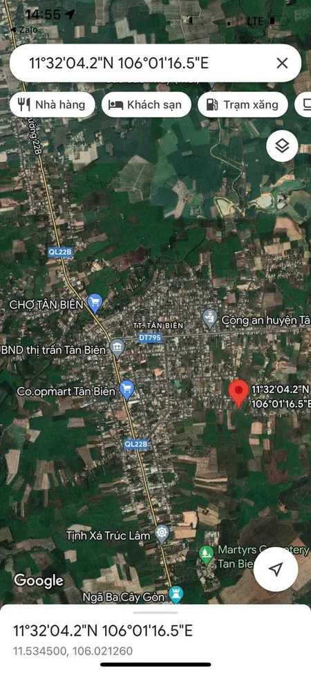 Bán đất 100m² giá 199 triệu Xã Tân Biên