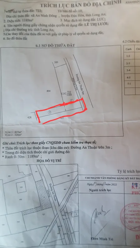 Bán đất 364m² ngang 7m giá 1.1 tỷ Xã An Ninh