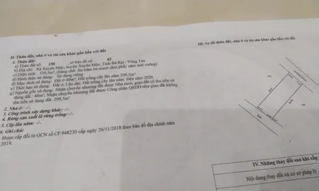 Bán đất 339,5m² ngang 10m giá 3 tỷ Xã Xuyên Mộc