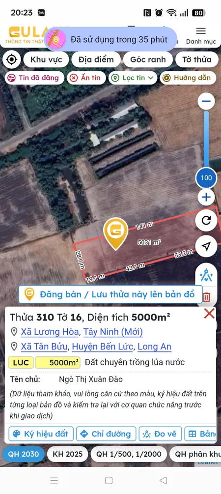 Bán đất 14000m² ngang 40m giá 40 tỷ Xã Lương Hòa