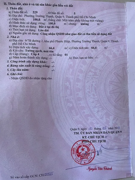 Bán đất 100m² giá 5 tỷ Phường Long Phước