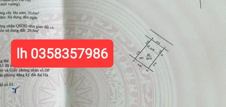 Bán đất 60.6m² ngang 6m giá 1.62 tỷ Xã Sóc Sơn