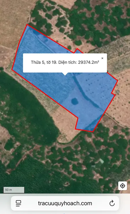 Bán đất 17000m² ngang 155m giá 3 tỷ Xã Sơn Mỹ