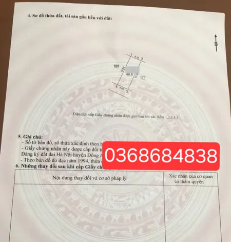 Bán đất 48.6m² ngang 4m giá 2.88 tỷ Xã Thư Lâm