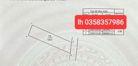 Bán đất 136m² ngang 5.84m giá 3.53 tỷ Xã Nội Bài