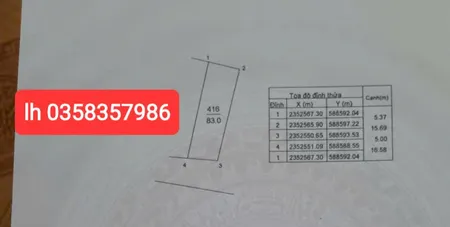 Bán đất 83m² ngang 5m giá 3.74 tỷ Xã Sóc Sơn