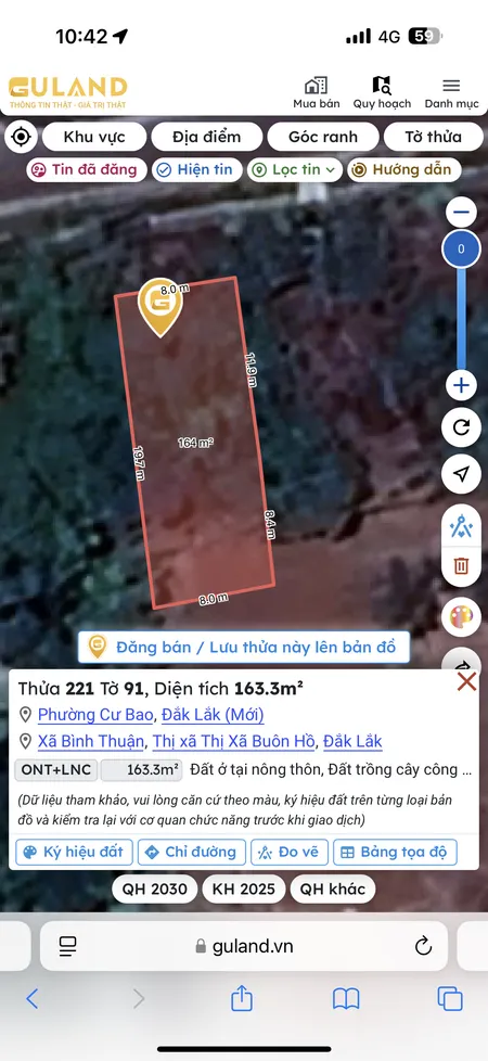 Bán đất 163.3m² giá 800 triệu Phường Cư Bao