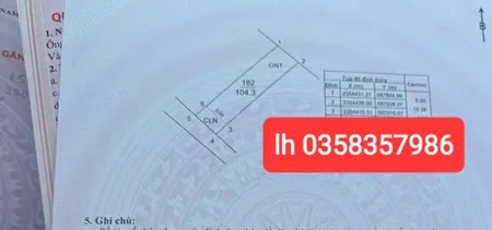 Bán đất 104.3m² ngang 5m giá 2.71 tỷ Xã Sóc Sơn
