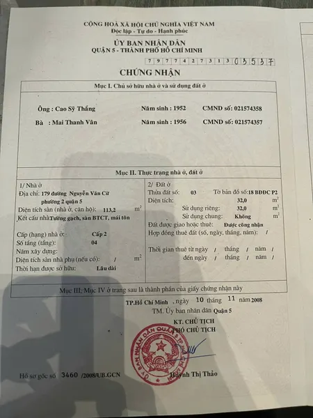 Bán Nhà Mặt Tiền 179 Nguyễn Văn Cừ , P2, Quận 5