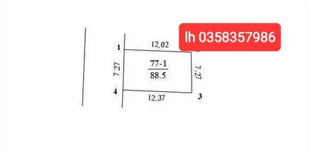 Bán đất 88.5m² ngang 7.27m giá 2.7 tỷ Xã Nội Bài