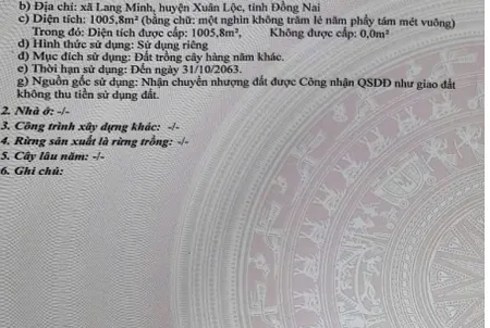 Bán đất 1005m² ngang 47m giá 510 triệu Xã Xuân Phú liên hệ giá chính chủ 0792 813 619
