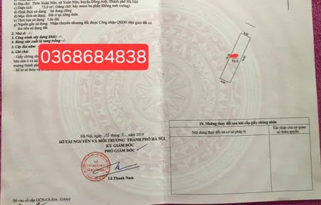 Bán đất 73m² ngang 4m giá 4.9 tỷ Xã Thư Lâm