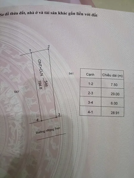 Bán đất 194.8m² giá 2.3 tỷ Phường Tân An