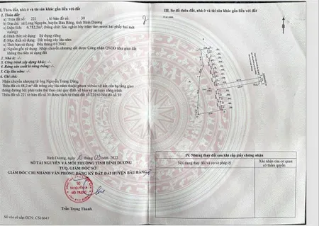 Bán đất xây xưởng tại long nguyên, bầu bàng, bình dương. dt đất 8000m2. giá bán 6 tỷ tl