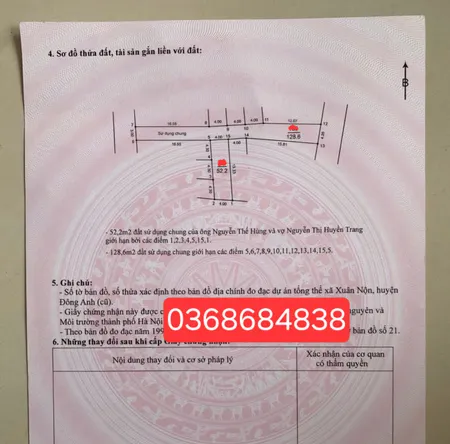 Bán đất 52.2m² ngang 4m giá 3.91 tỷ Xã Thư Lâm