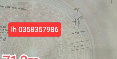 Bán đất 71.3m² ngang 3m giá 2.85 tỷ Xã Nội Bài